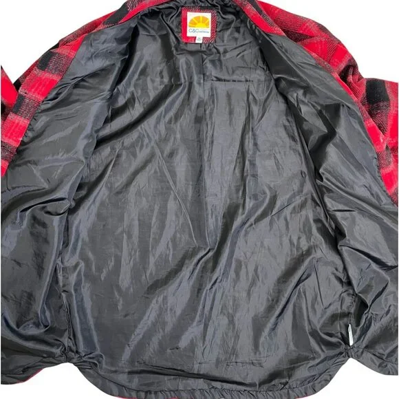 C&C California Red Black Buffalo Plaid Jacket Women's Size Medum - Picture 9 of 11